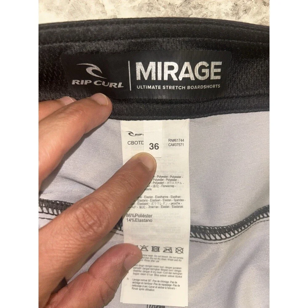 Rip Curl Mirage Surf Revival Boardshorts Mens 36  Retro Neon Stripe Swim Trunks
